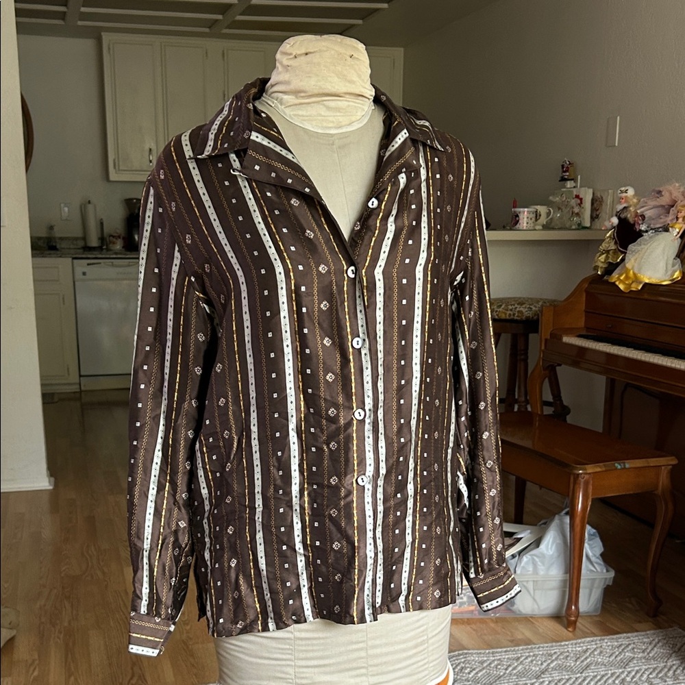 100% Silk Button Down by City Silk